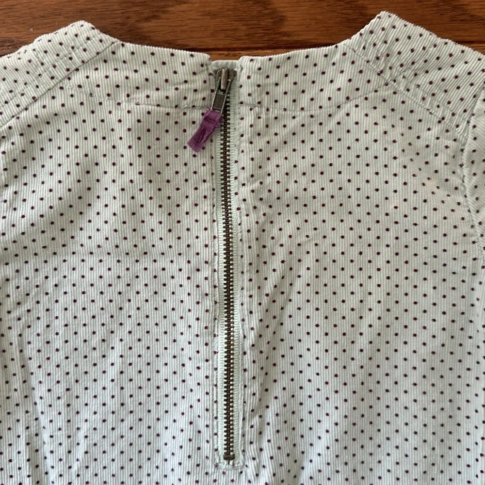 🩵 GAP KIDS Girls Dress size 4T polka dot light teal blue corduroy EUC